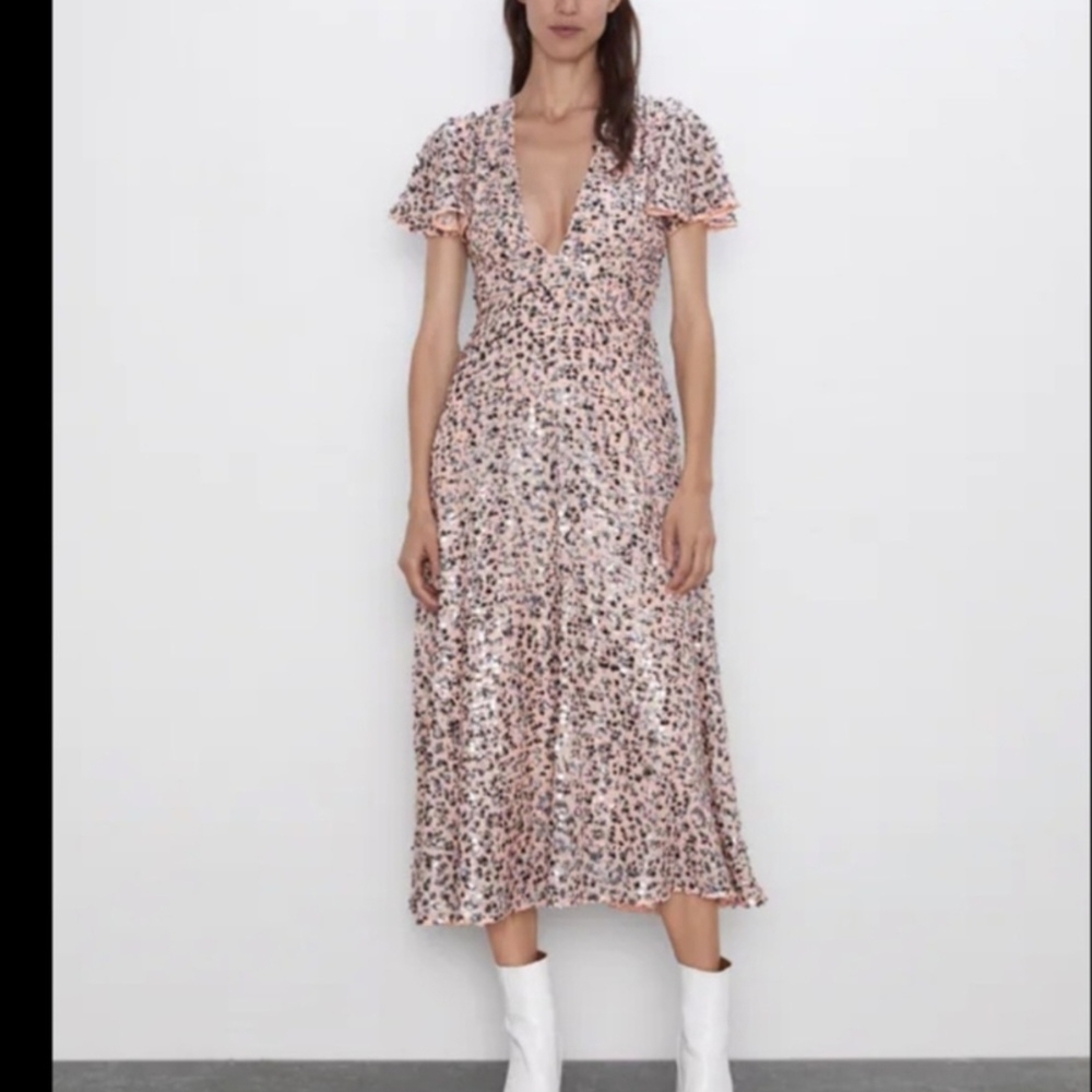 Zara FW19 Limited Edition Sequin Midi Dress -‎ S
